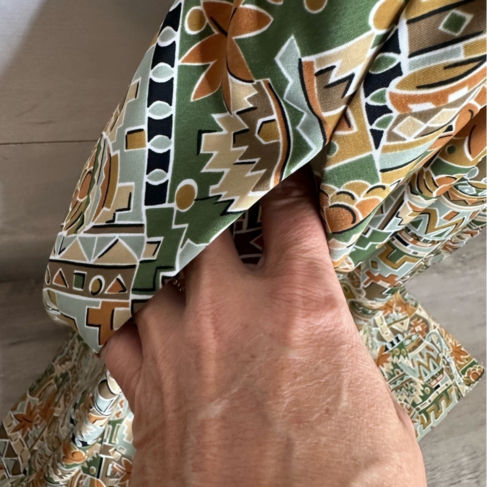 Vintage Brownstone Studio Womens 8 Shirt Dress Geometric Print Retro Midi Button - Picture 7 of 9